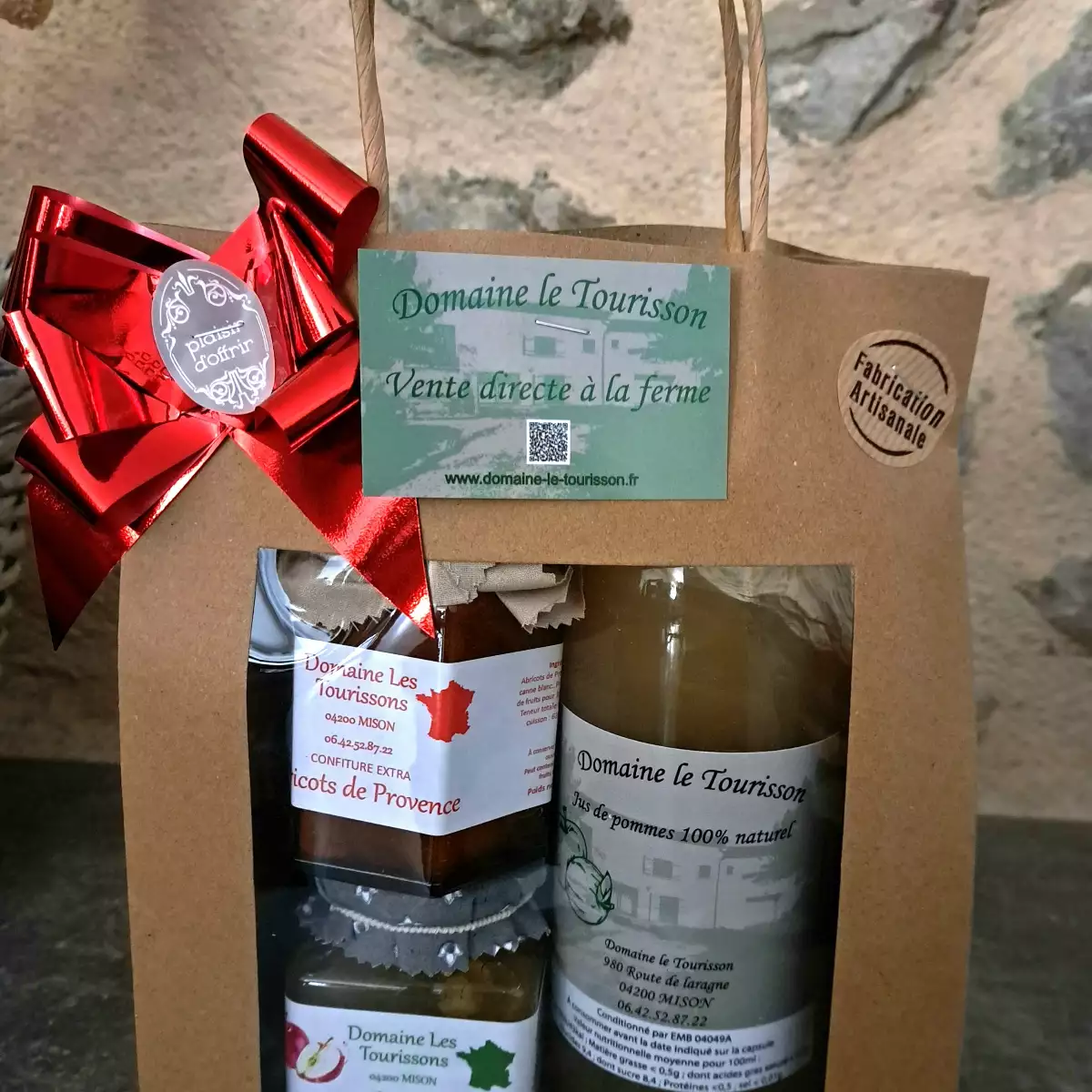 Coffret 2 pots de confiture et 1 bouteille 1 L